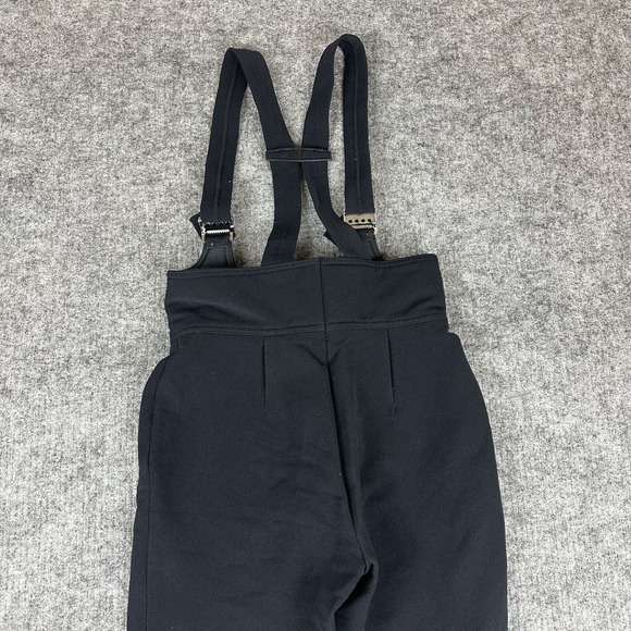 Vtg Peregrine Ski Pants Women 10 Black Bibs Adjustable Wool Blend - Picture 5 of 11